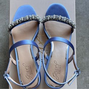 Jewel Bradley Mischka blocked heel sandals